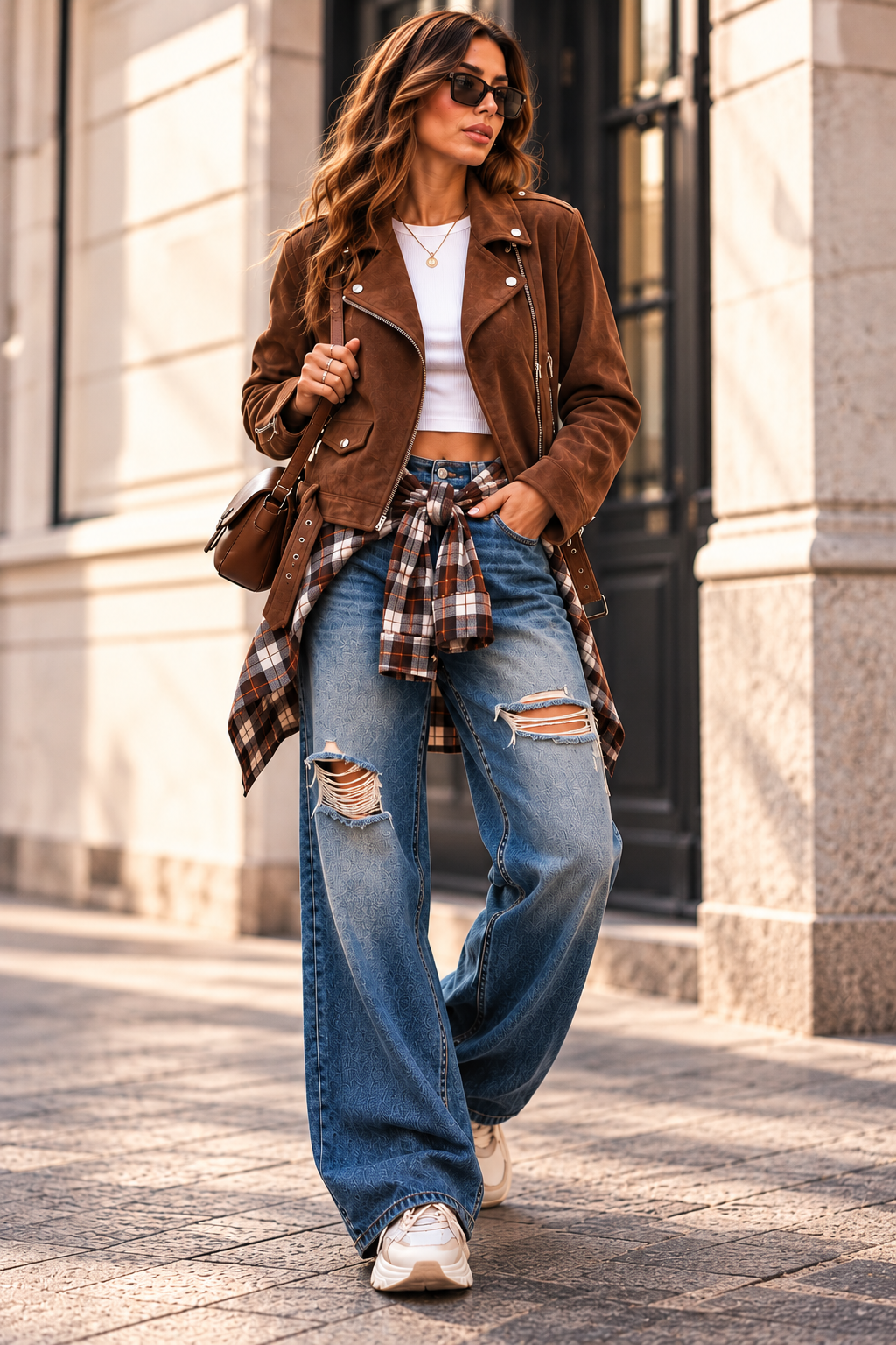 Giubbino donna marrone effetto scamosciato Nazzaro Shop